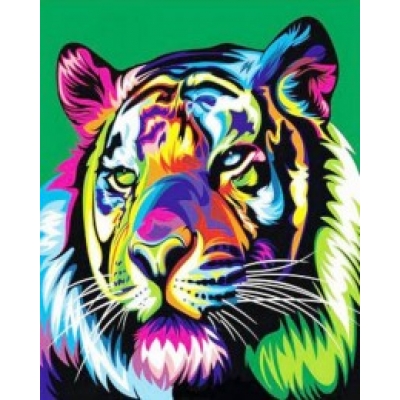 Mona Lisa diamond painting 50x40cm: kleurrijk tijger